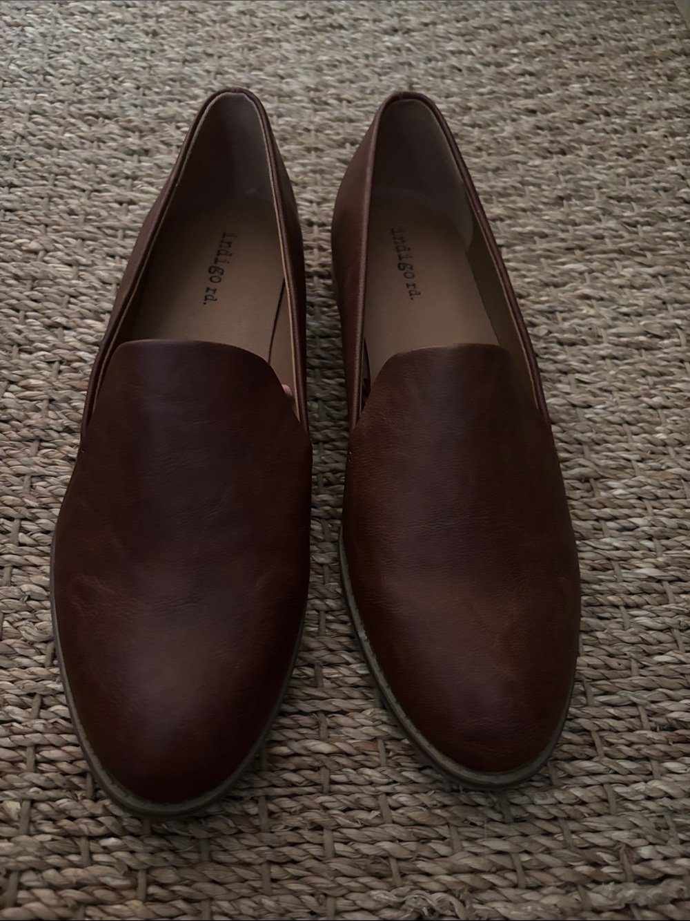 Indigo Women's Brown Leather Slip-On Loafers